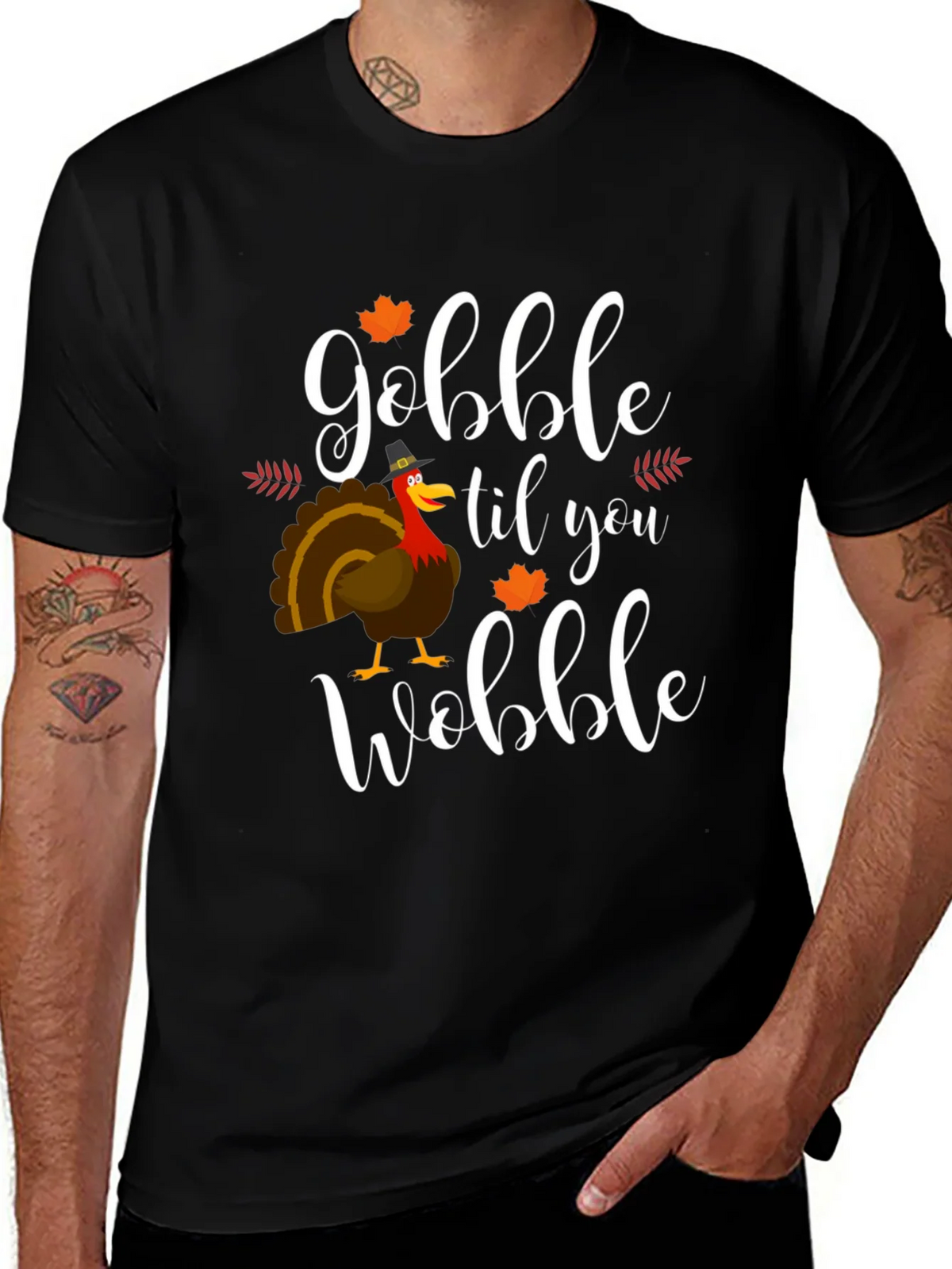 Gobble Til You Wobble Thanksgiving T-Shirt product image 1