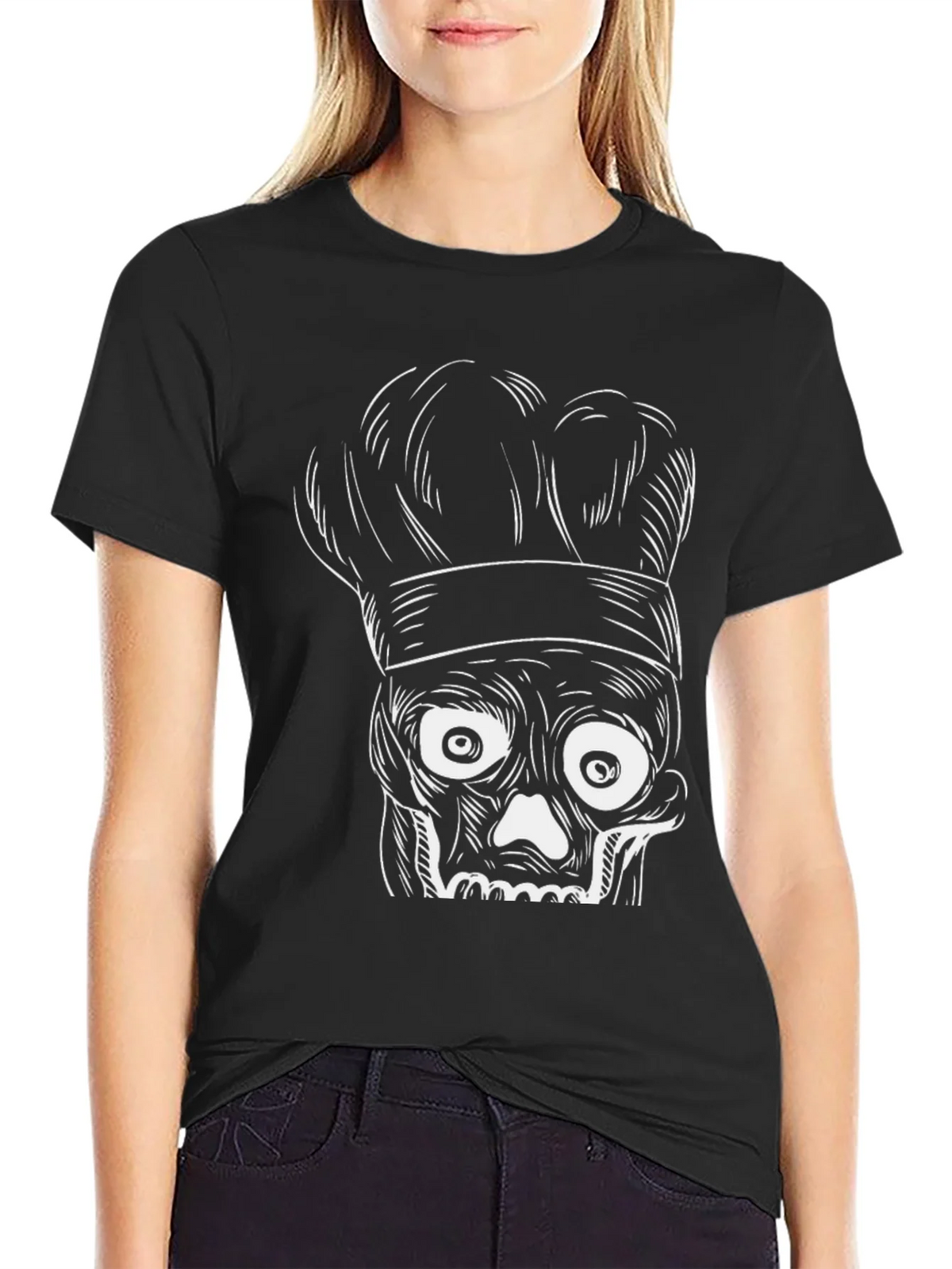 Chef Skull Graphic T-Shirt - Black product image 2