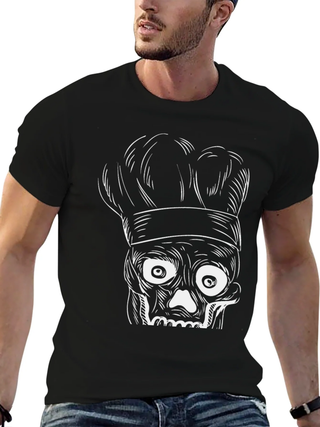 Chef Skull Graphic T-Shirt - Black product image 6