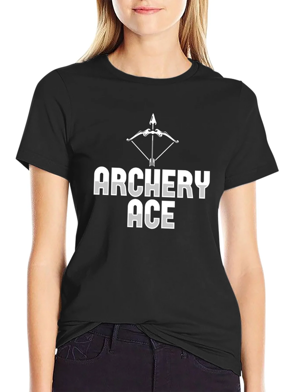 Archery Ace Graphic Tee - Black Crew Neck T-Shirt product image 2