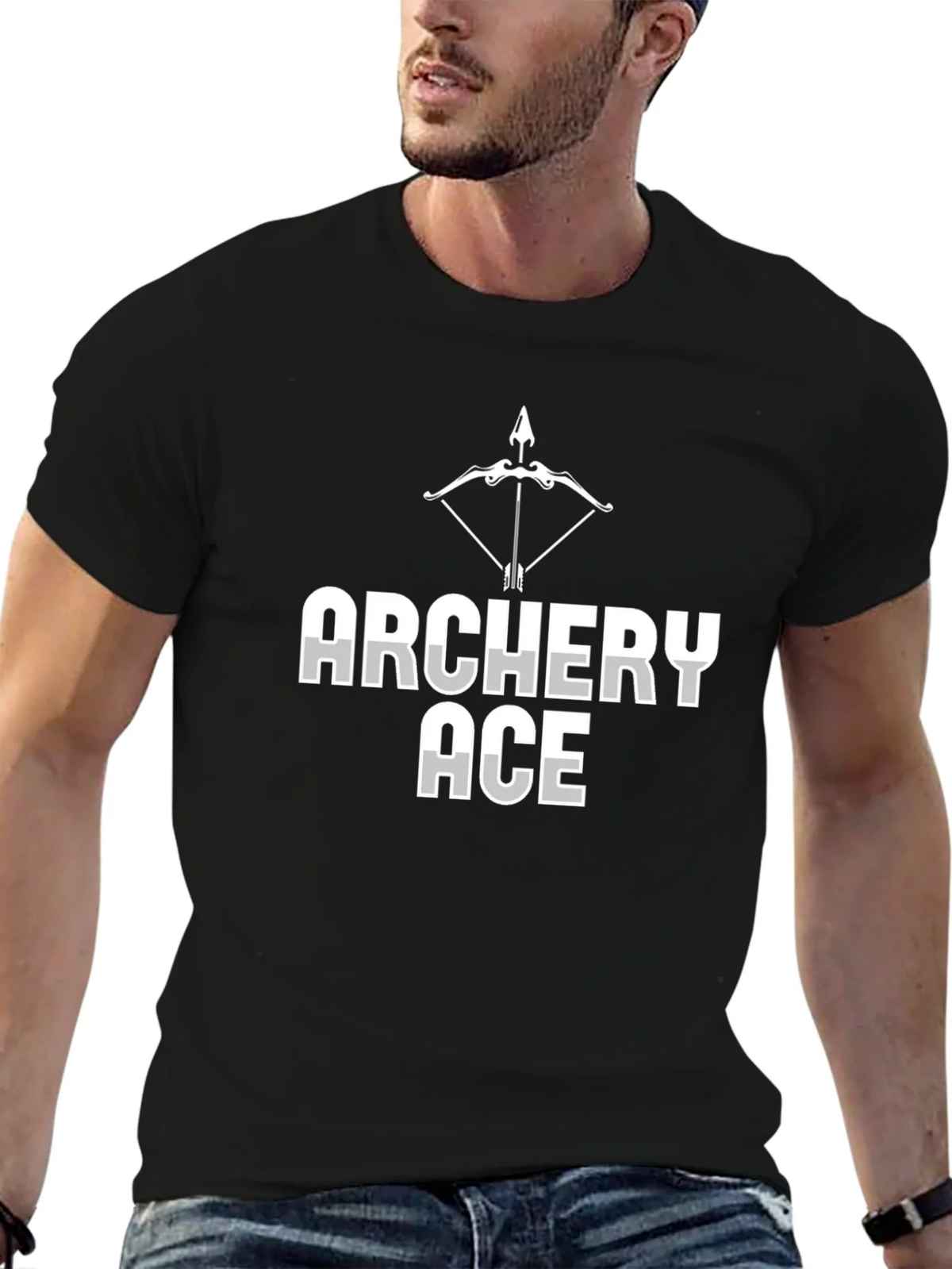 Archery Ace Graphic Tee - Black Crew Neck T-Shirt product image 6
