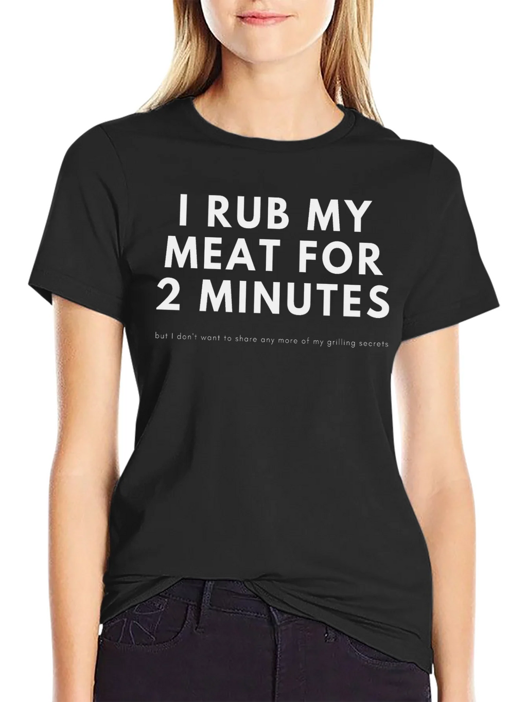 I Rub My Meat for 2 Minutes Funny Grilling T-Shirt product image 2