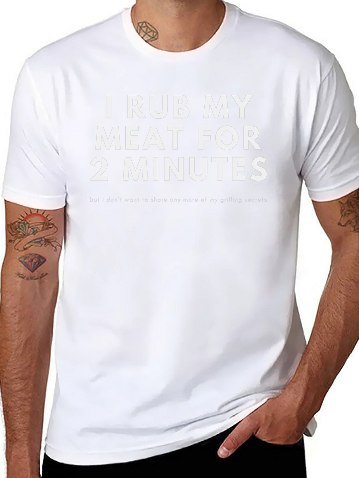 I Rub My Meat for 2 Minutes Funny Grilling T-Shirt product image 7