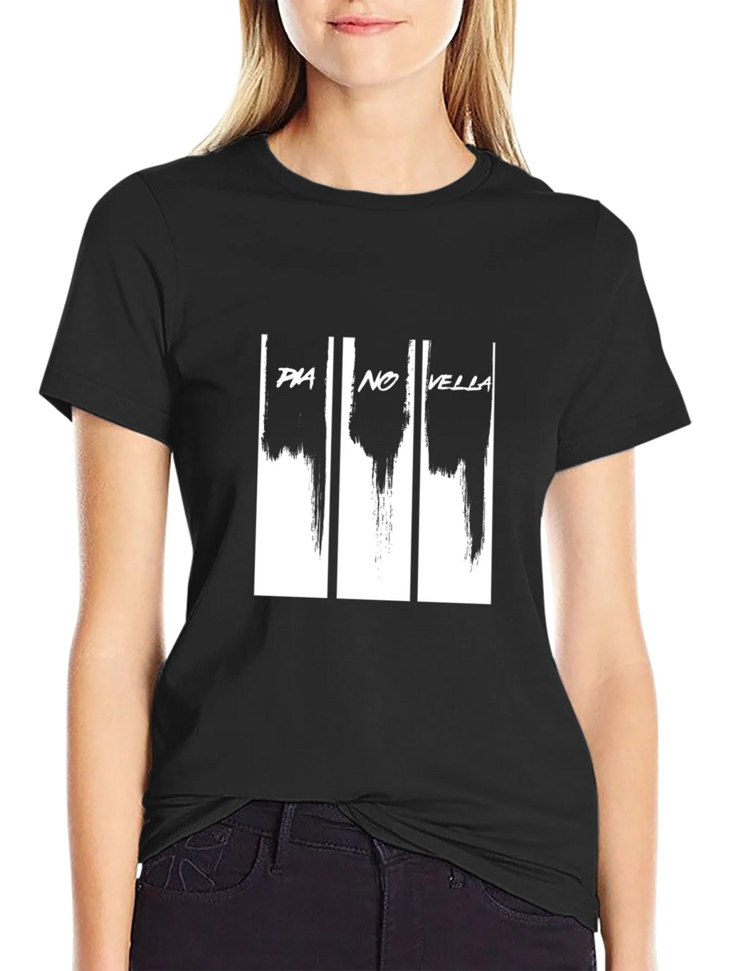 Pia No Vella Graphic Print Black T-Shirt product image 2