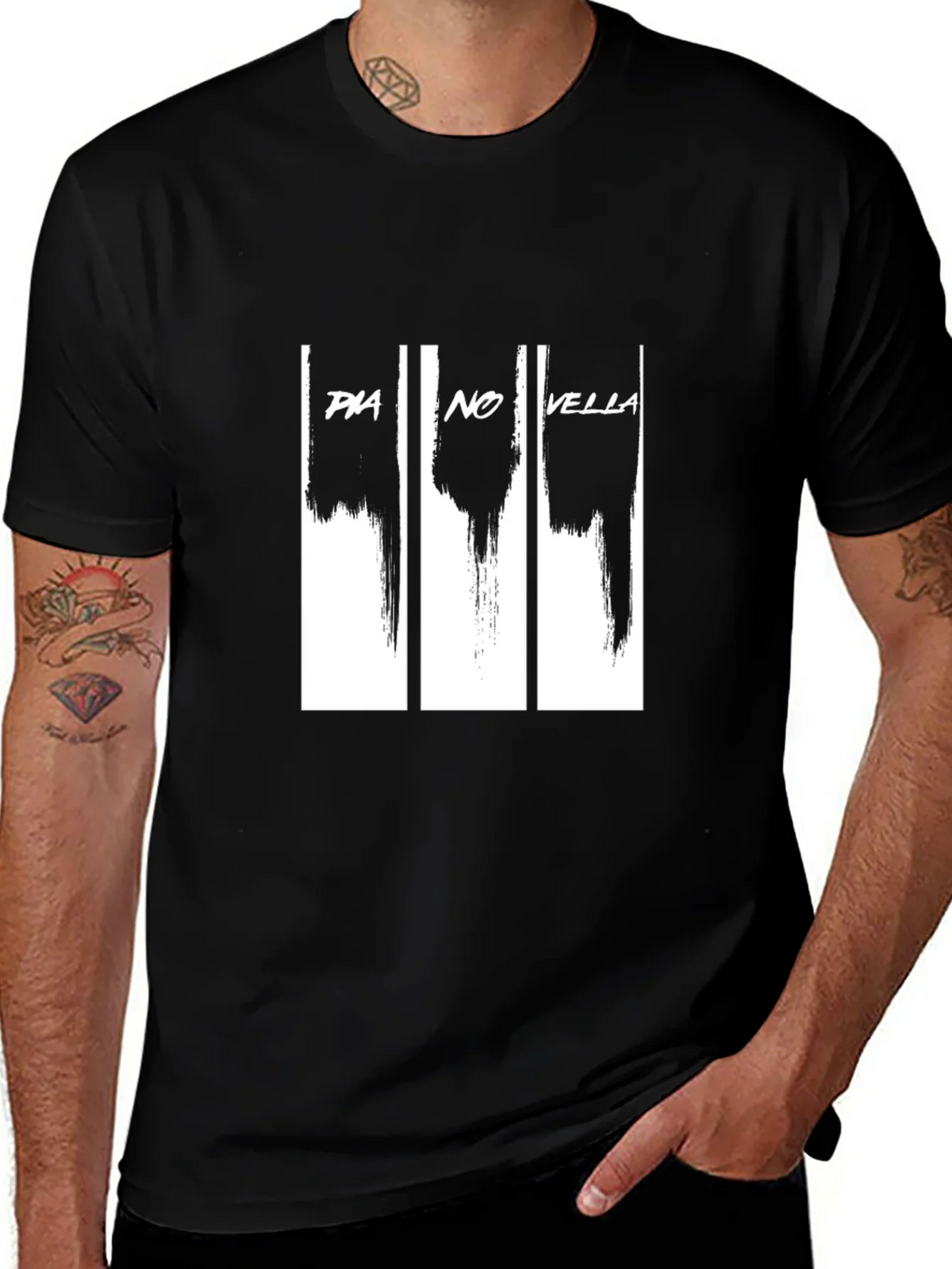 Pia No Vella Graphic Print Black T-Shirt product image 1