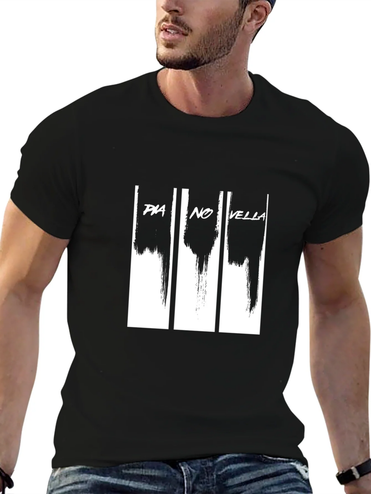Pia No Vella Graphic Print Black T-Shirt product image 6