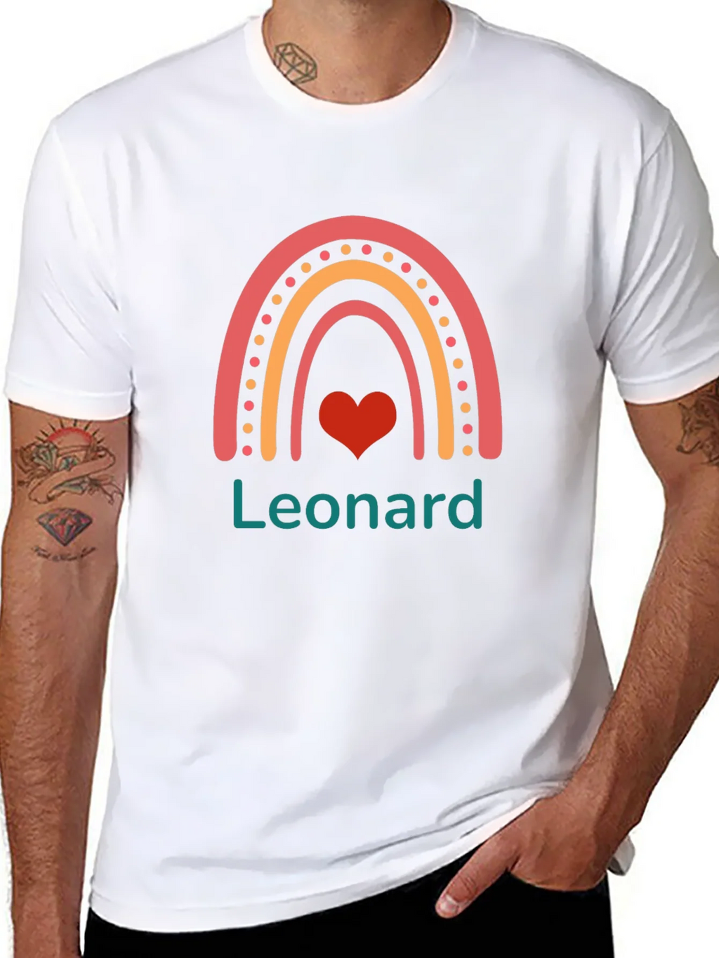 Leonard Rainbow Heart Graphic Tee - Cute & Stylish product image 7
