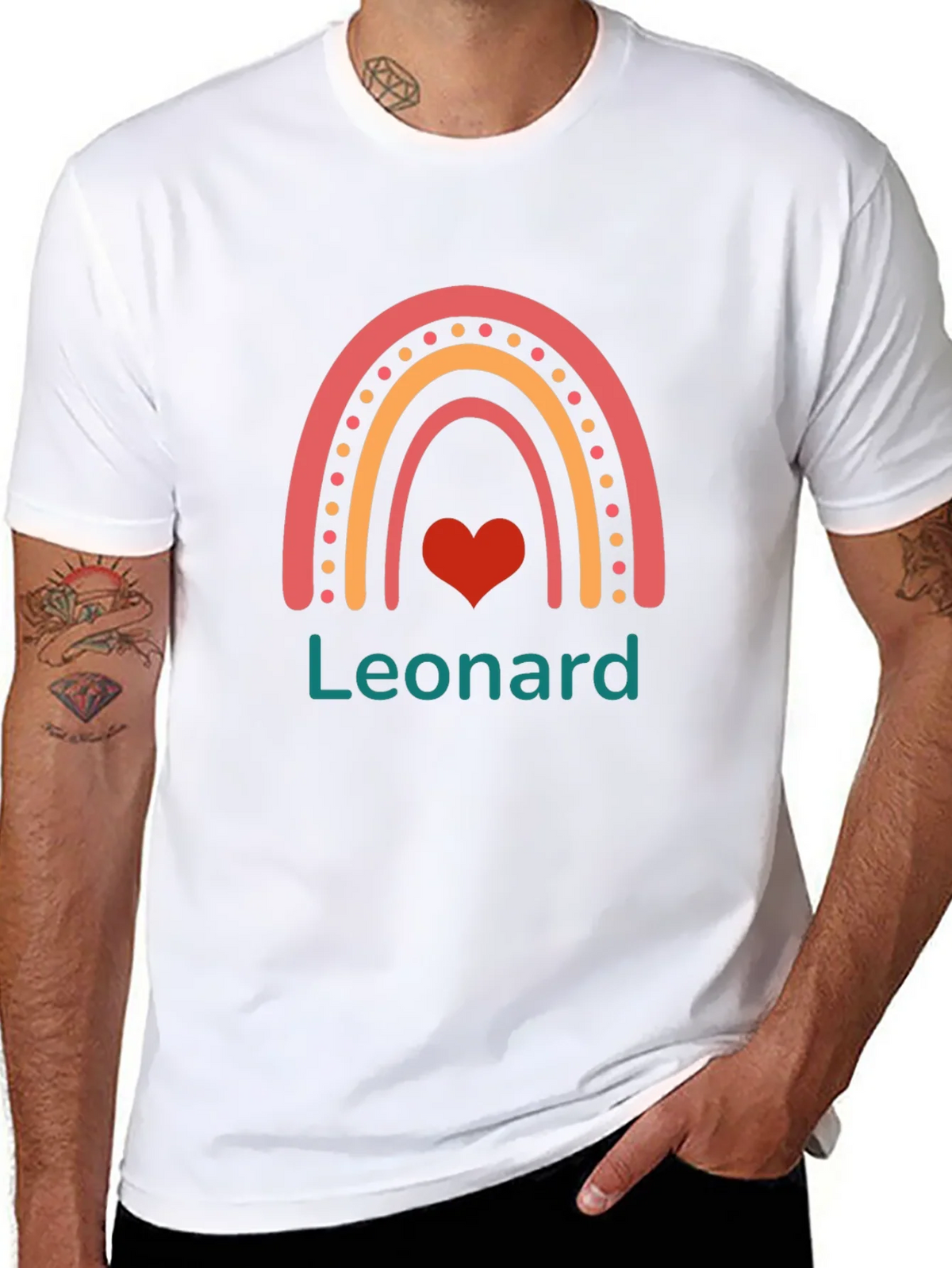 Leonard Rainbow Heart Graphic Tee - Cute & Stylish product image 7