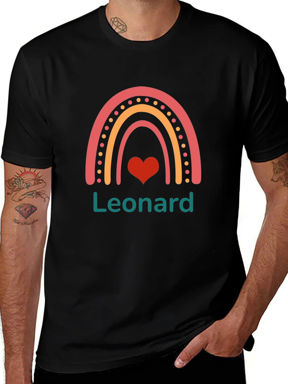 Leonard Rainbow Heart Graphic Tee - Cute & Stylish product image 1