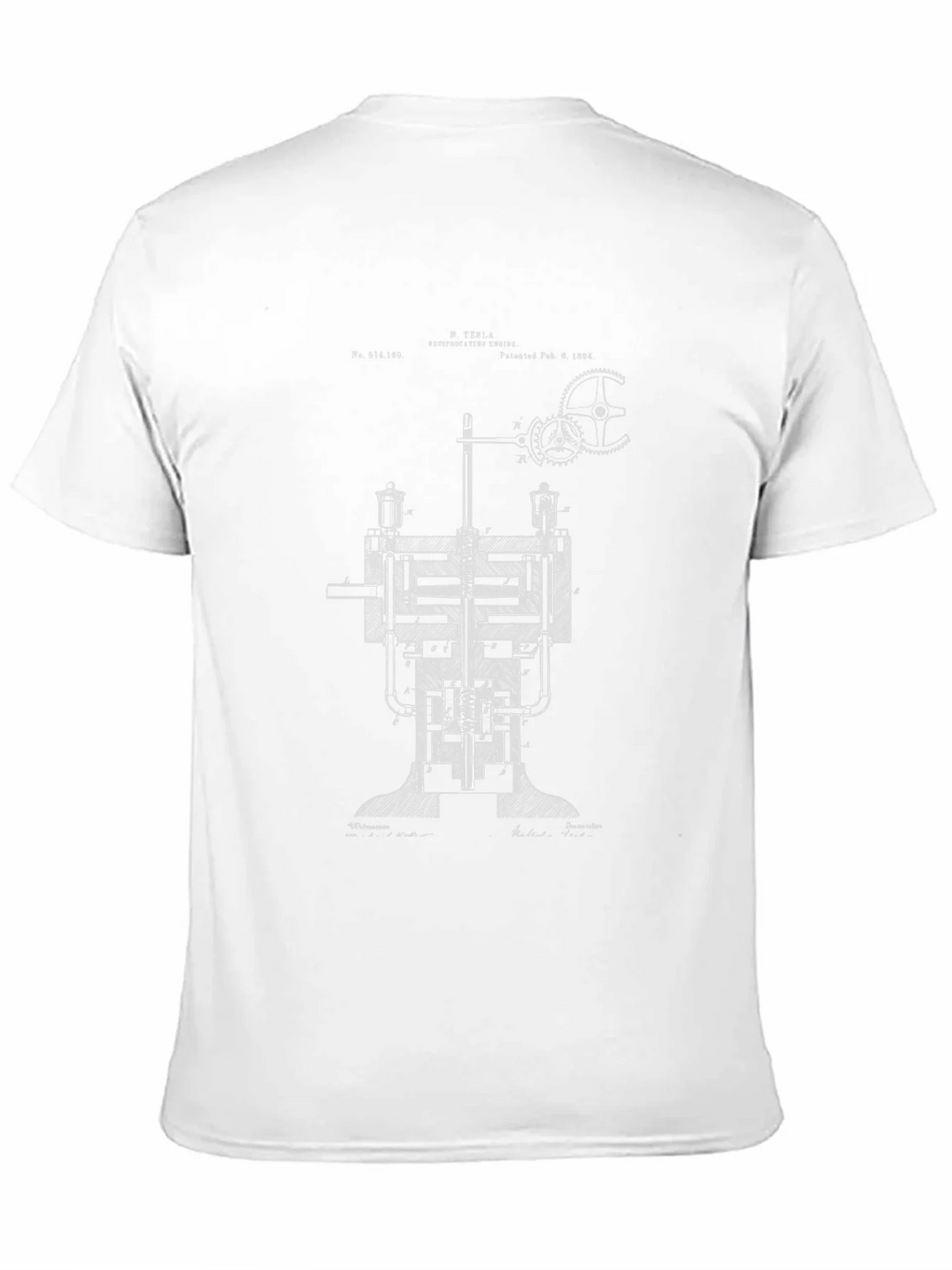 Tesla Engine Blueprint Graphic T-Shirt product image 2