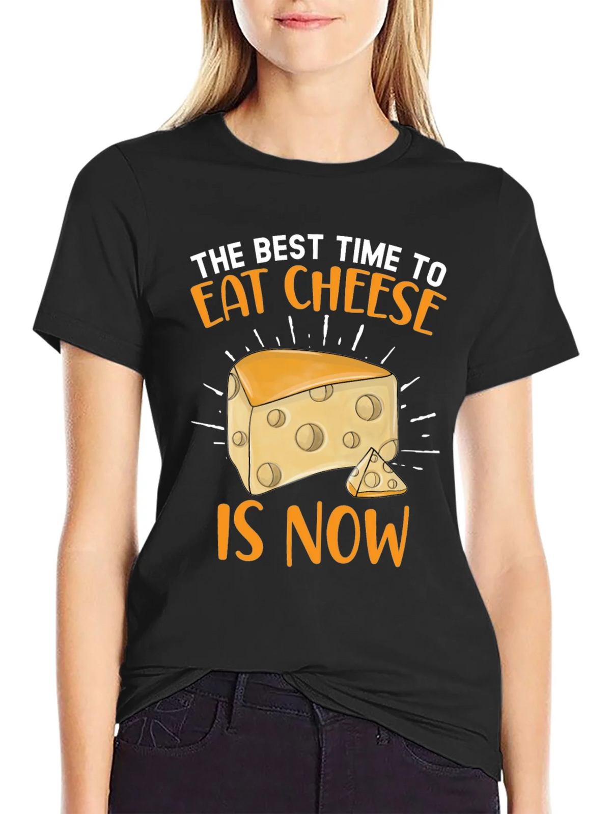 Funny Cheese Lover Graphic Tee - Best Time is Now product image 2