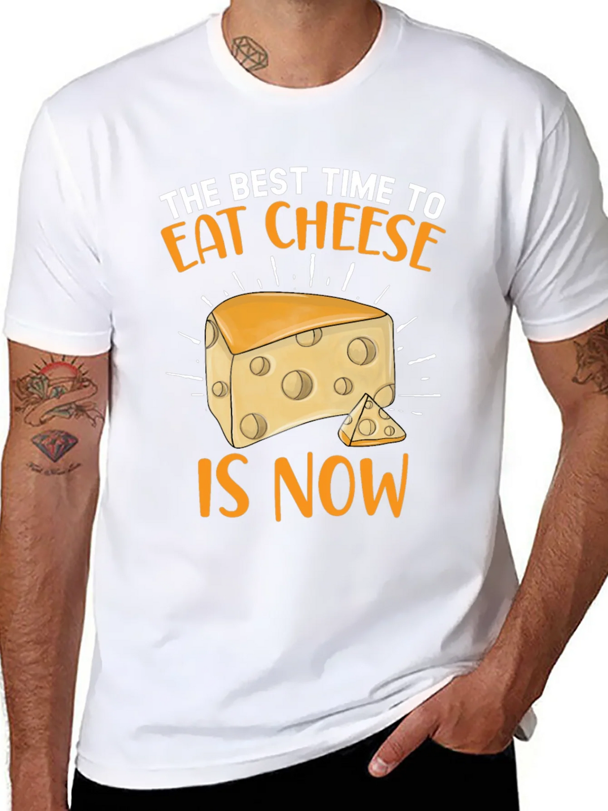 Funny Cheese Lover Graphic Tee - Best Time is Now product image 6