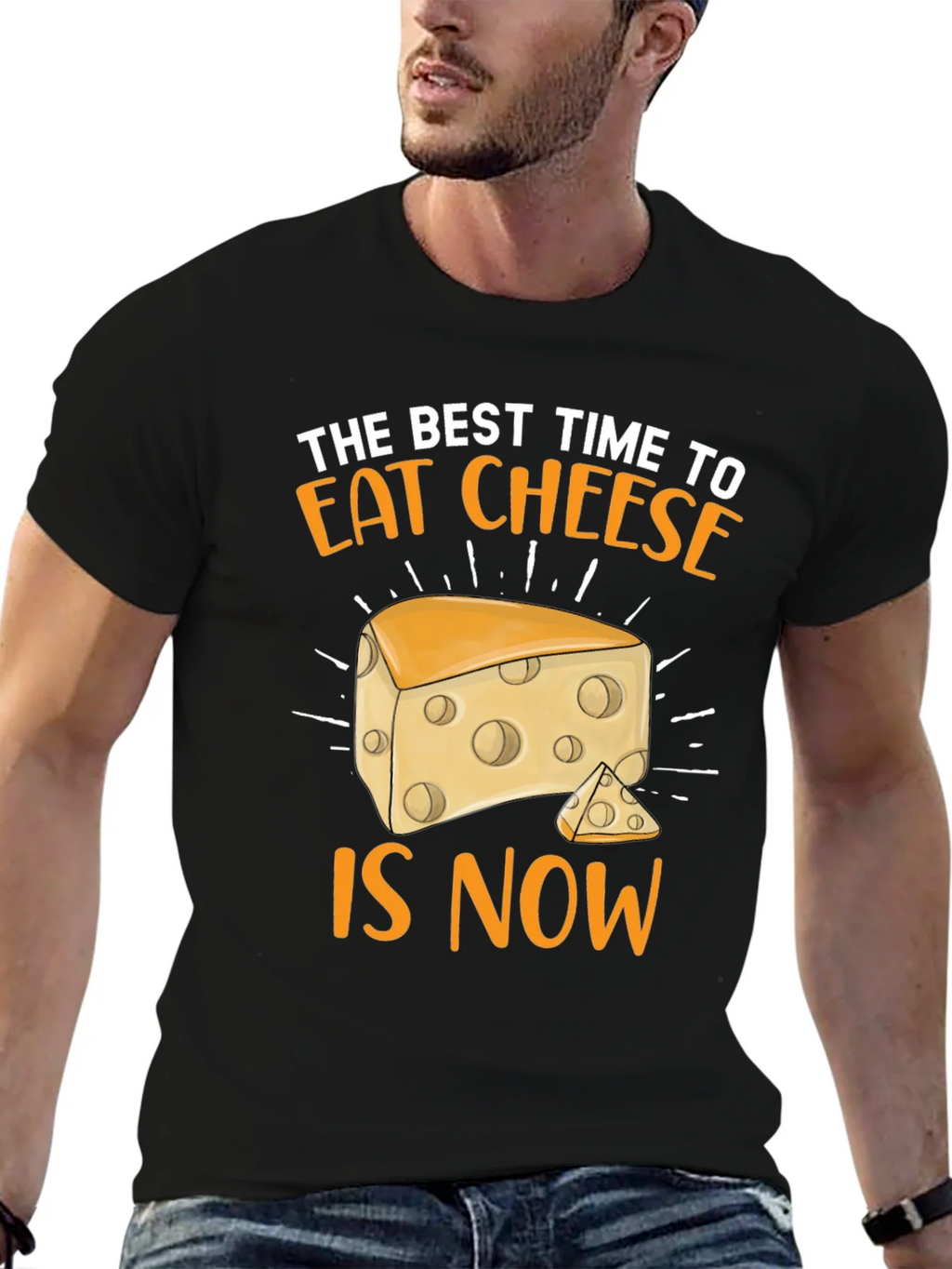 Funny Cheese Lover Graphic Tee - Best Time is Now product image 5