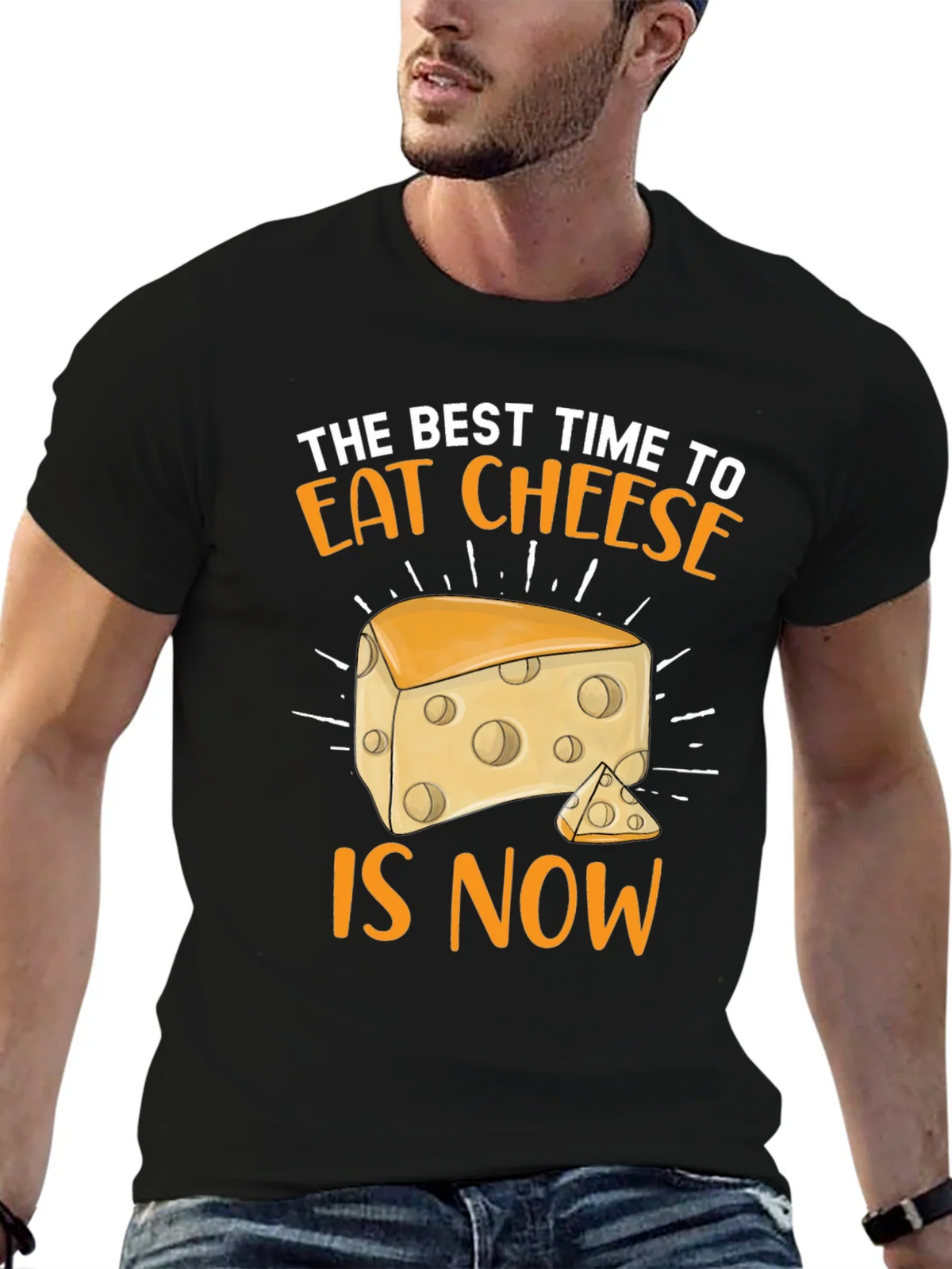 Funny Cheese Lover Graphic Tee - Best Time is Now product image 5