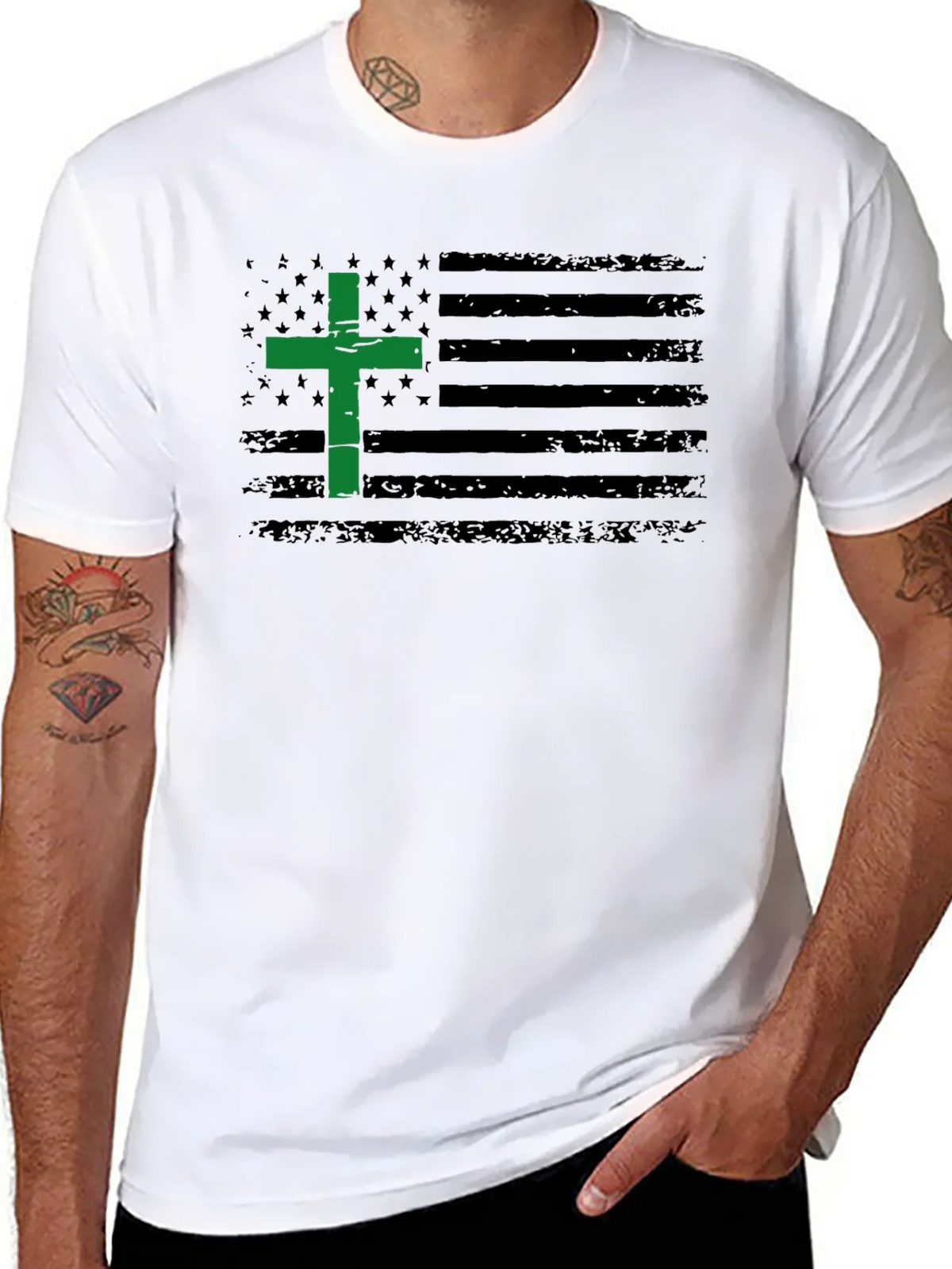 Patriotic Christian Flag T-Shirt product image 7
