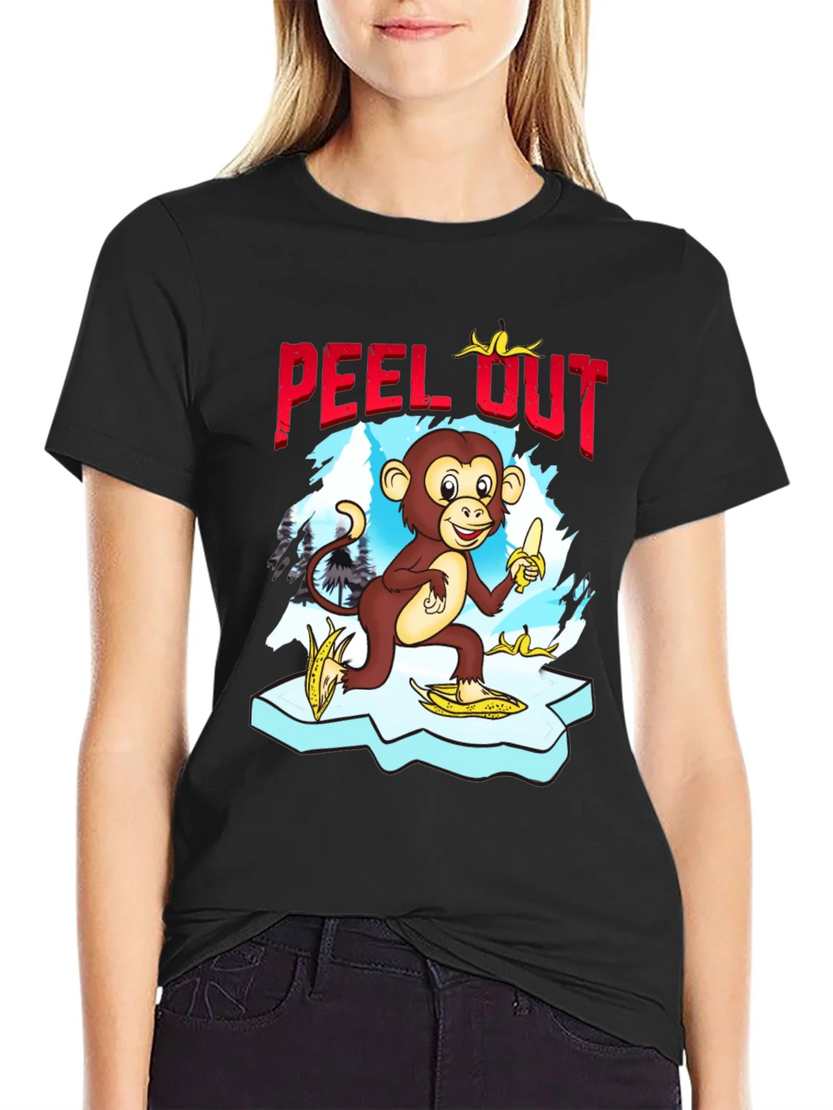 Peel Out Monkey T-Shirt - Funny Cartoon Tee product image 2