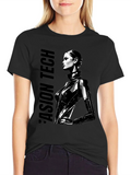Cyberpunk Woman Graphic Tee - Fashion Tech Design product image 1