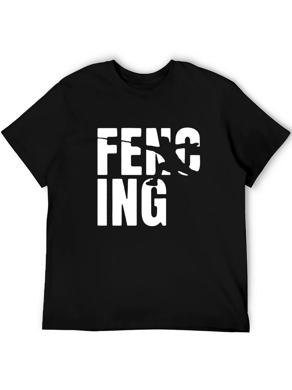 Fencing Graphic Print Black T-Shirt product image 5
