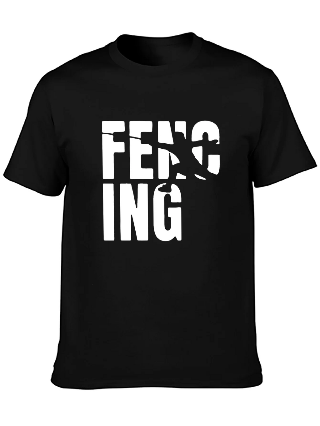 Fencing Graphic Print Black T-Shirt product image 3