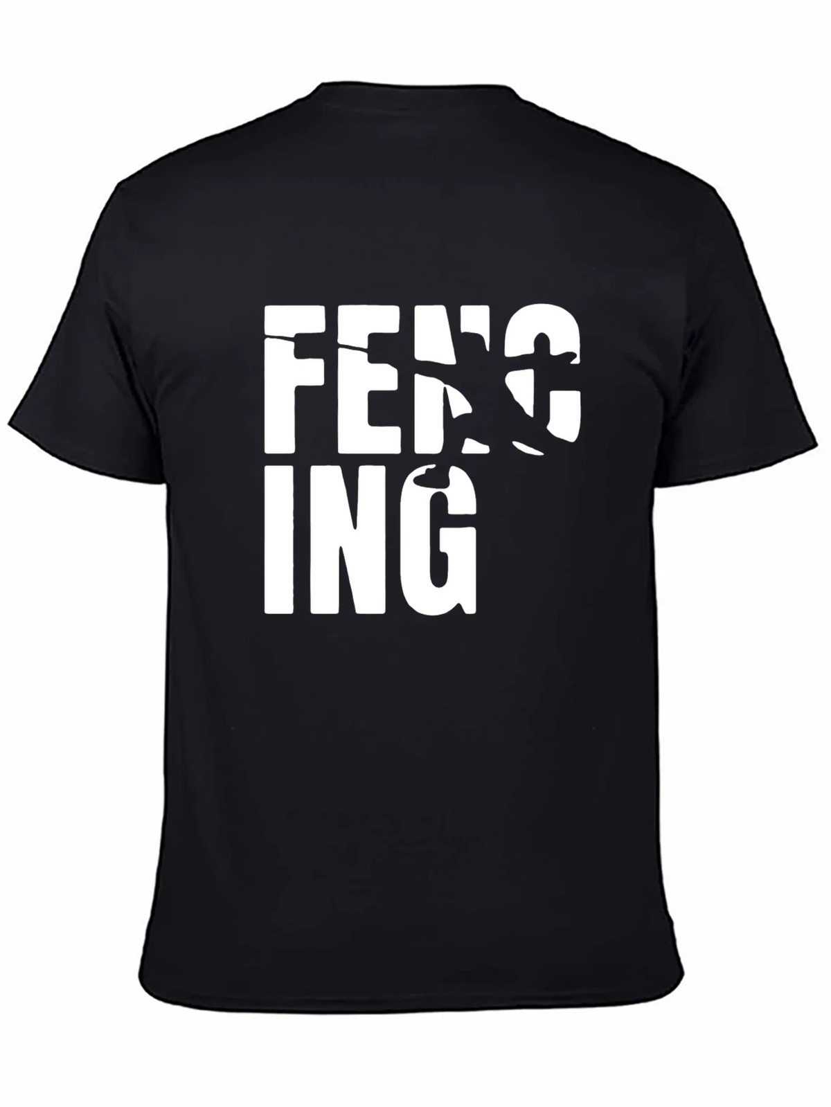 Fencing Graphic Print Black T-Shirt product image 4