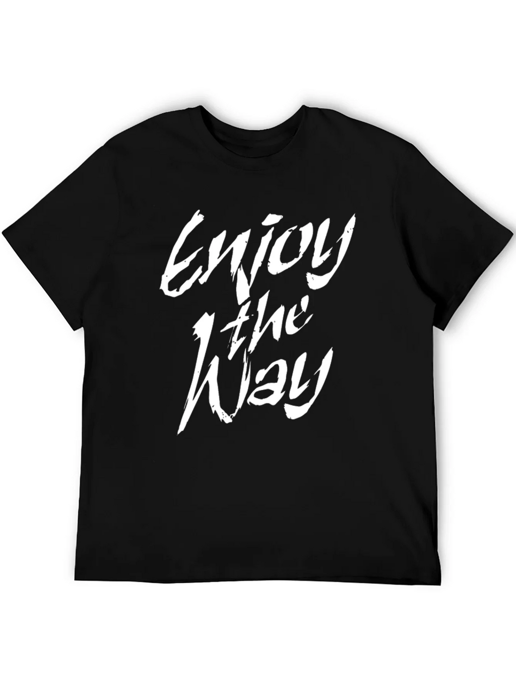 Enjoy the Way Graphic Tee - Black Cotton Casual Shirt product image 5