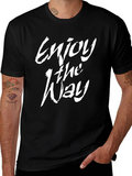 Enjoy the Way Graphic Tee - Black Cotton Casual Shirt product image 1