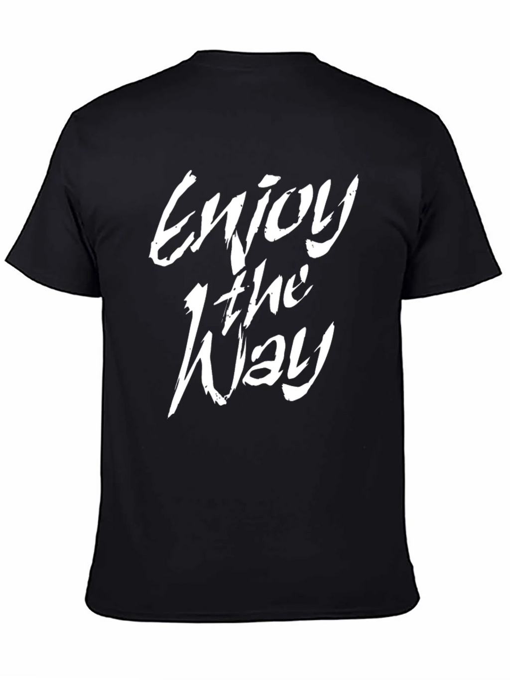 Enjoy the Way Graphic Tee - Black Cotton Casual Shirt product image 4