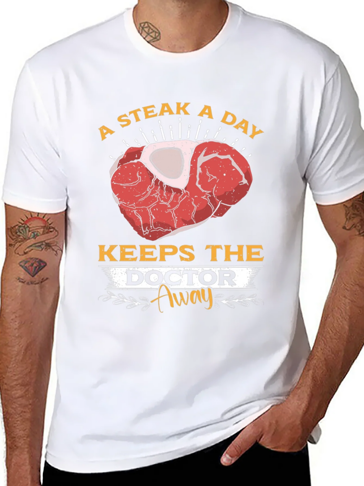 Steak A Day Keeps The Doctor Away T-Shirt product image 7