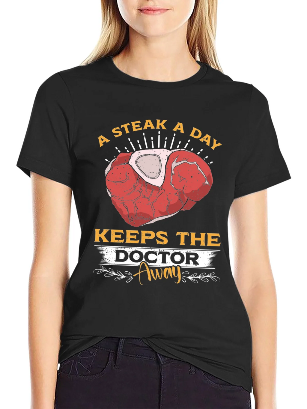 Steak A Day Keeps The Doctor Away T-Shirt product image 2