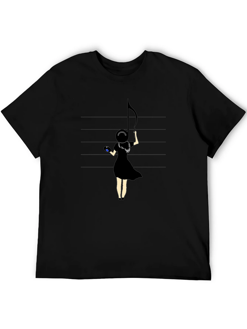 Musical Muse Graphic Tee - Black Crewneck T-Shirt product image 5
