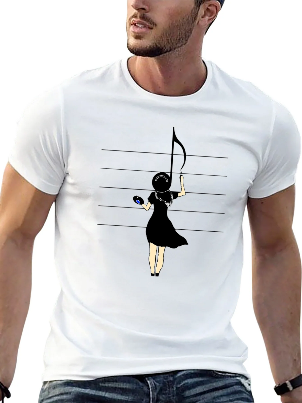 Musical Muse Graphic Tee - Black Crewneck T-Shirt product image 12
