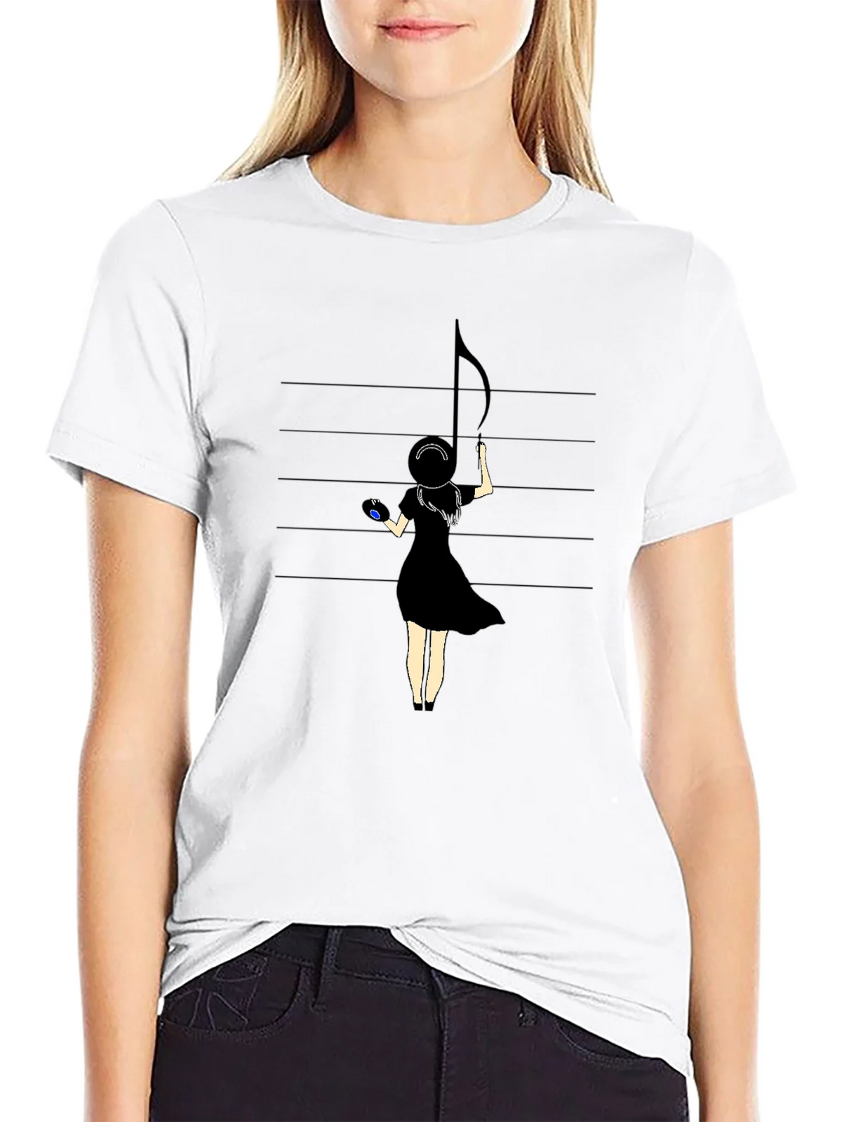 Musical Muse Graphic Tee - Black Crewneck T-Shirt product image 8