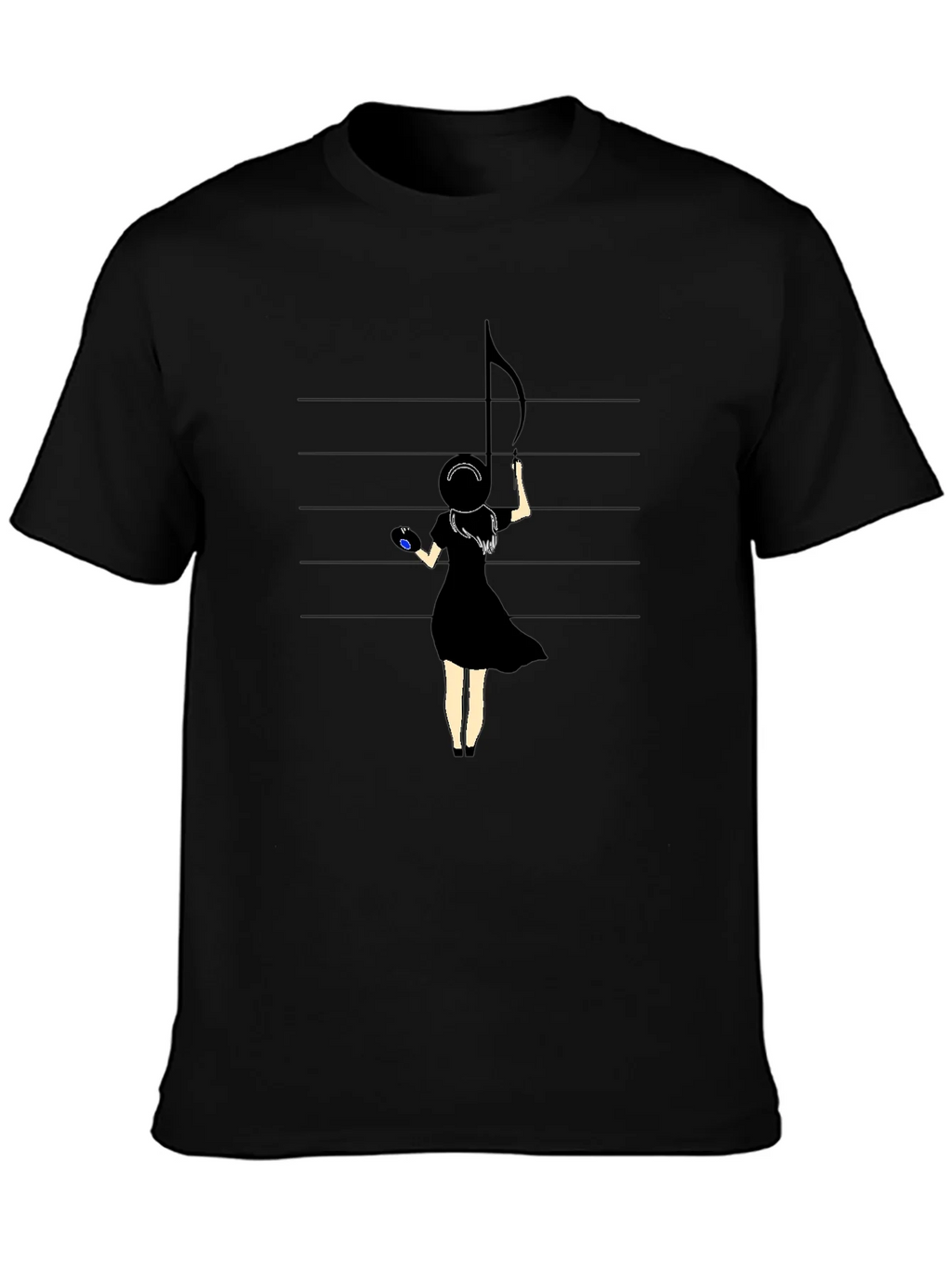 Musical Muse Graphic Tee - Black Crewneck T-Shirt product image 3