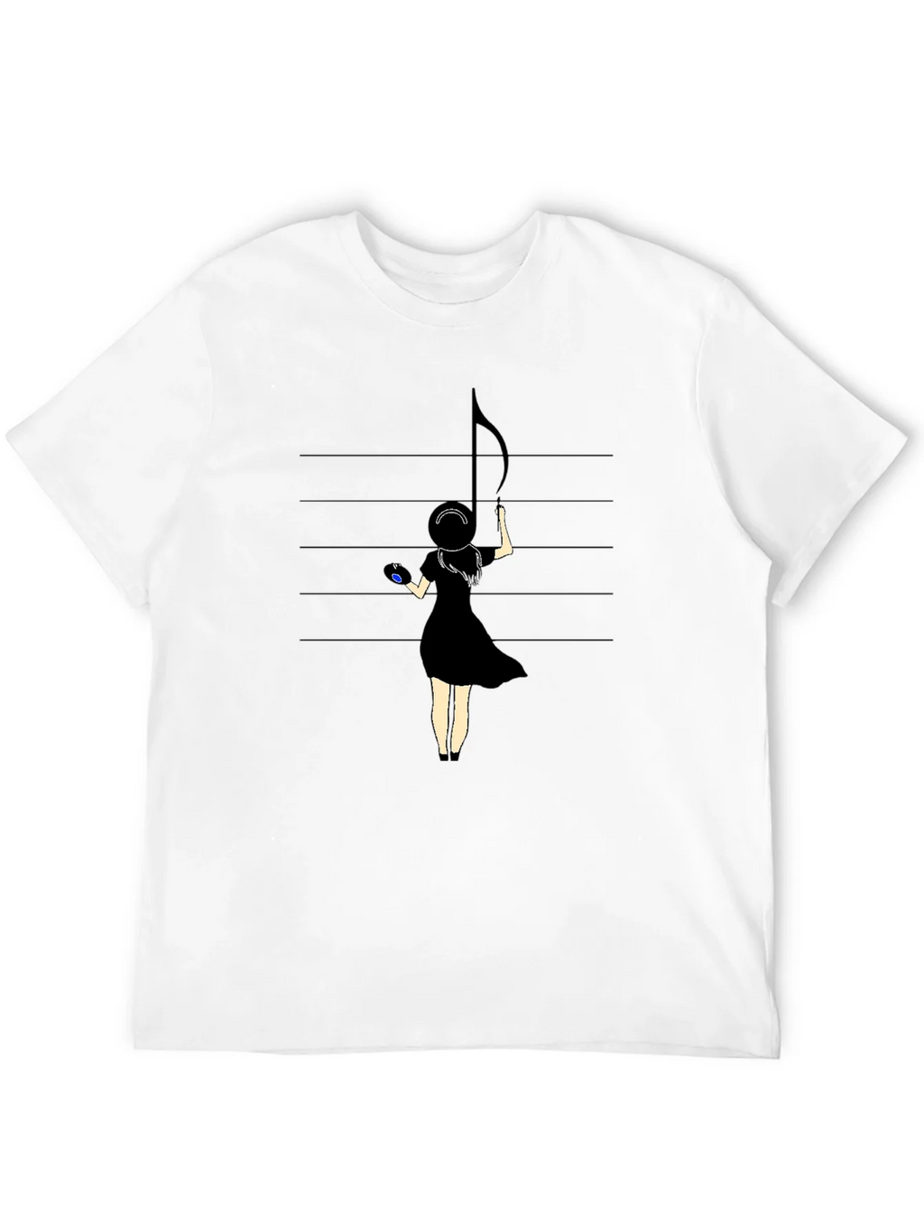 Musical Muse Graphic Tee - Black Crewneck T-Shirt product image 11