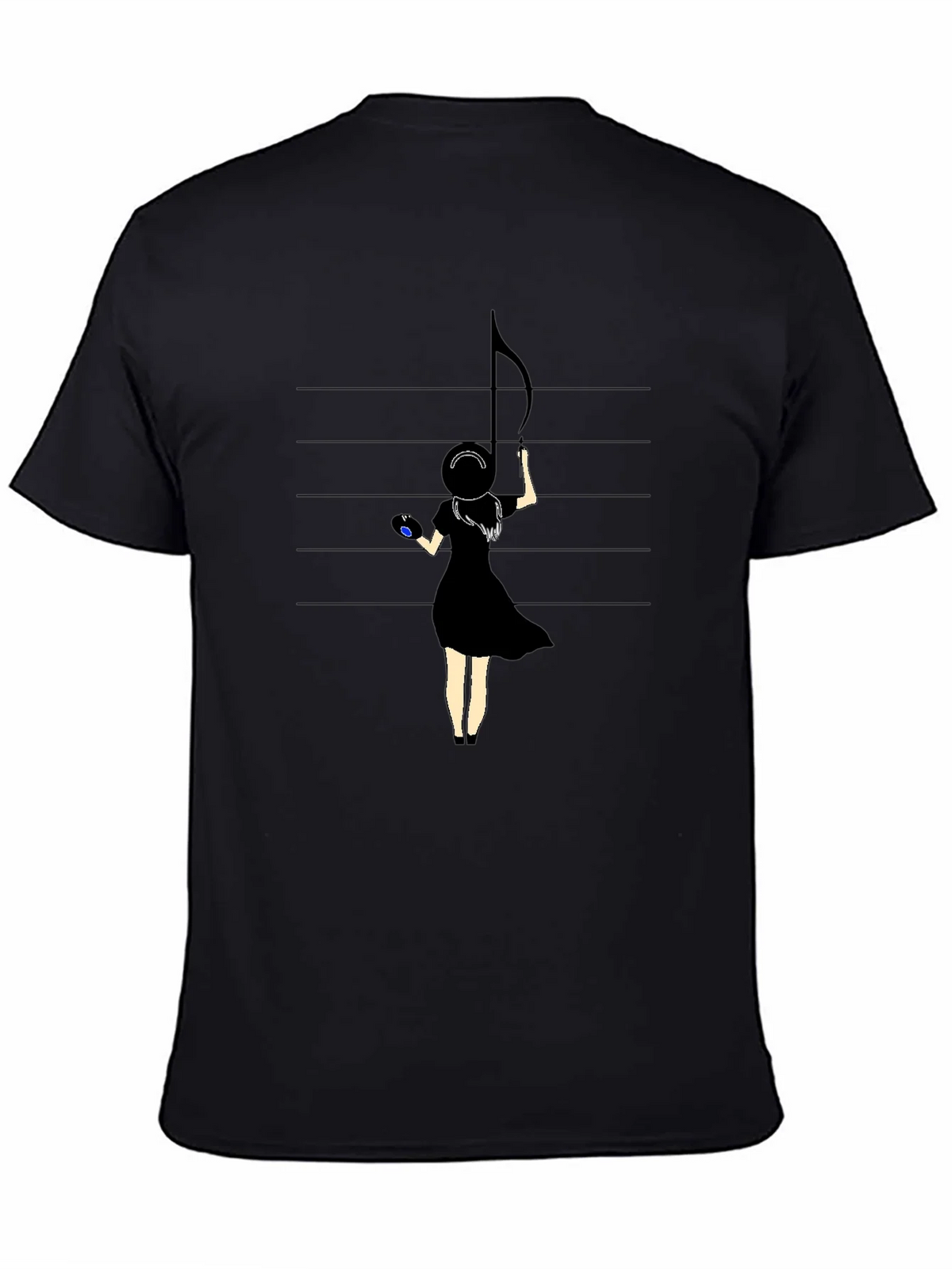 Musical Muse Graphic Tee - Black Crewneck T-Shirt product image 4