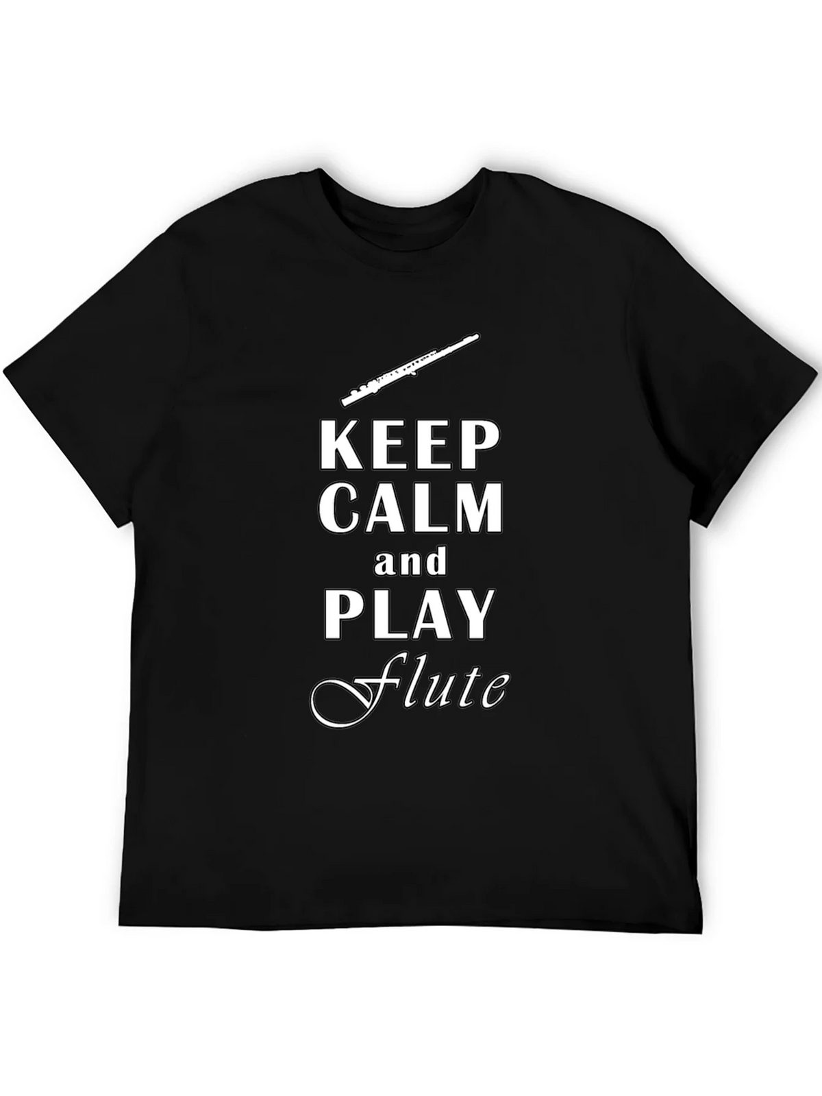Keep Calm Play Flute Black T-Shirt product image 5