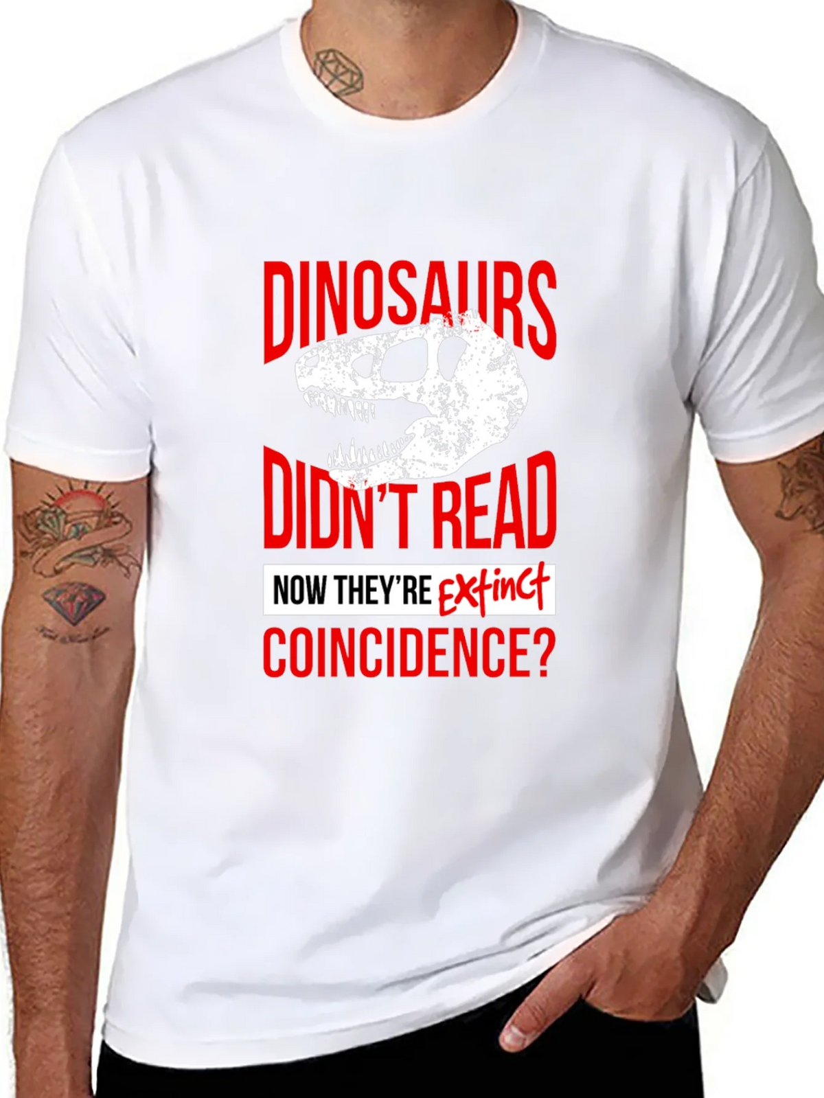 Dinosaurs Didnt Read T-Shirt product image 7