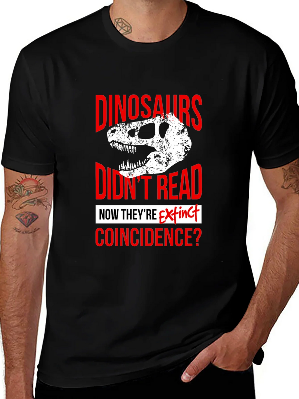 Dinosaurs Didnt Read T-Shirt product image 1