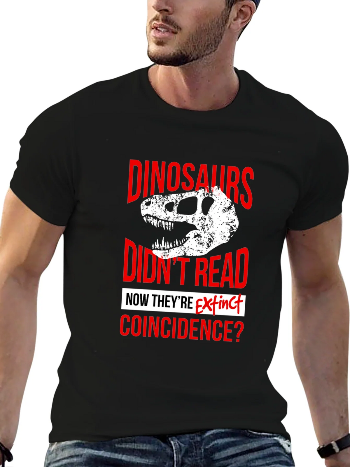 Dinosaurs Didnt Read T-Shirt product image 6