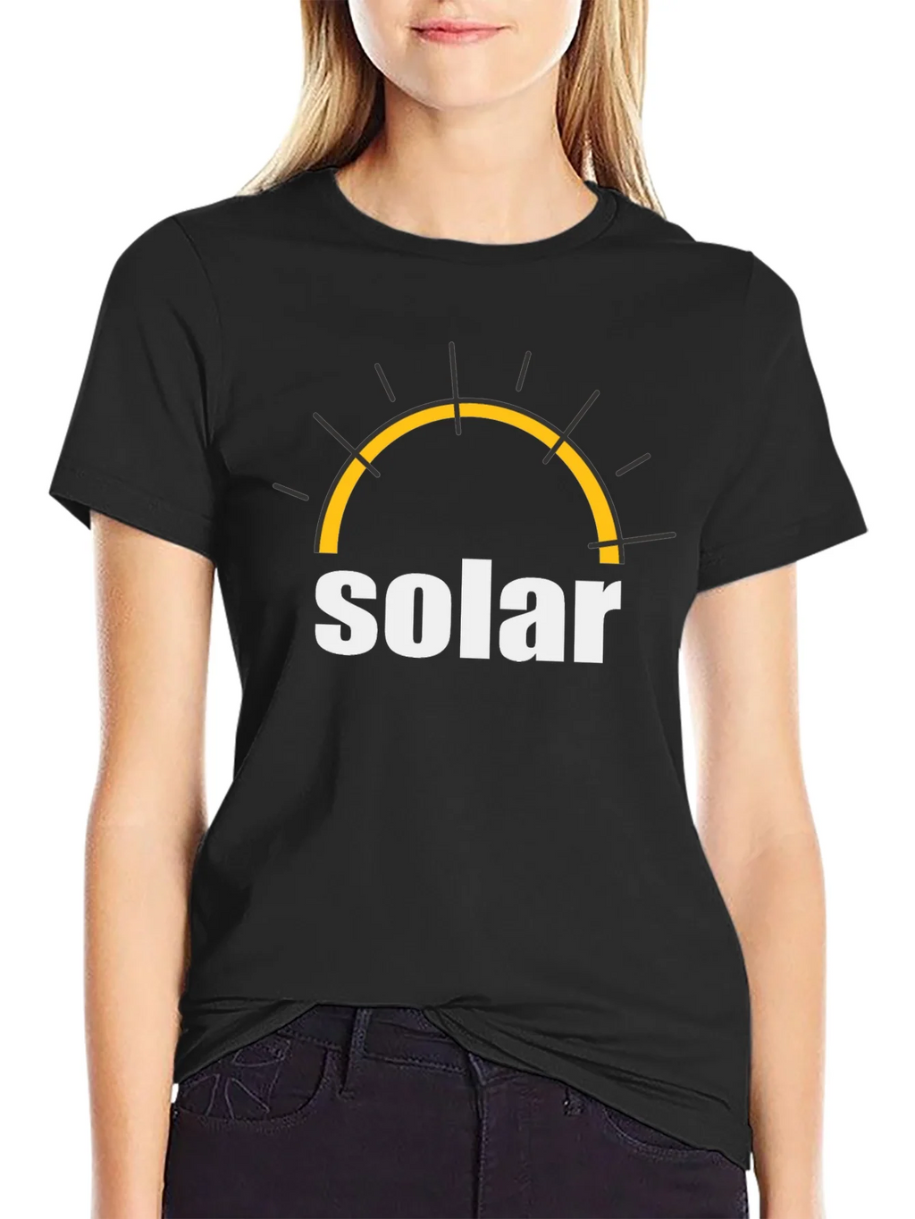 Solar Energy T-Shirt - Black Cotton Graphic Tee product image 2