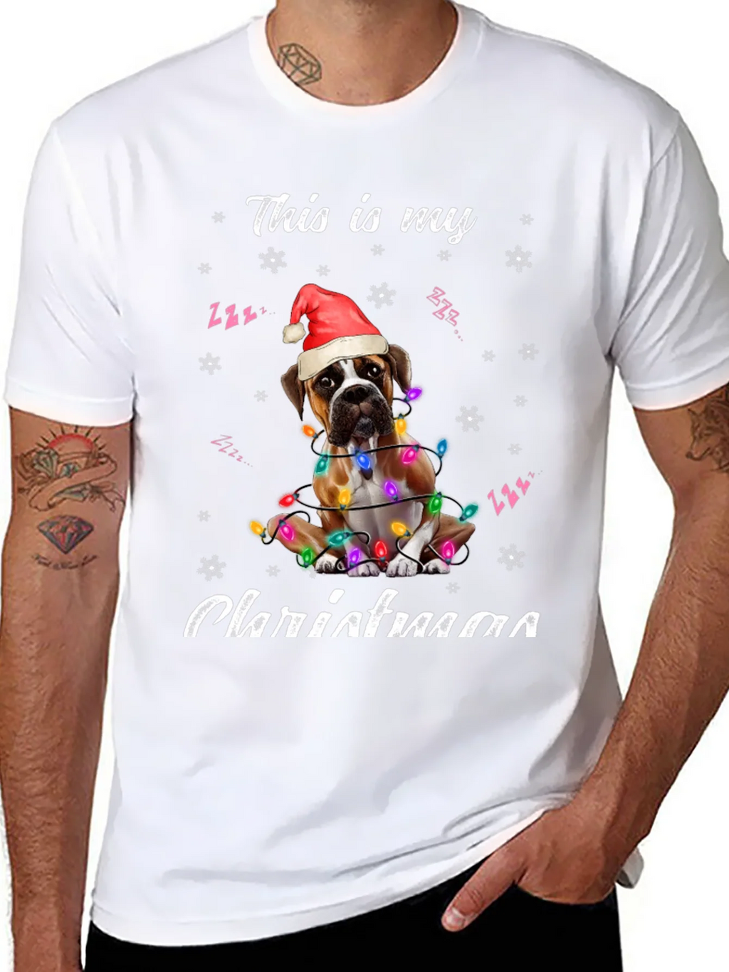 Christmas Boxer Dog T-Shirt