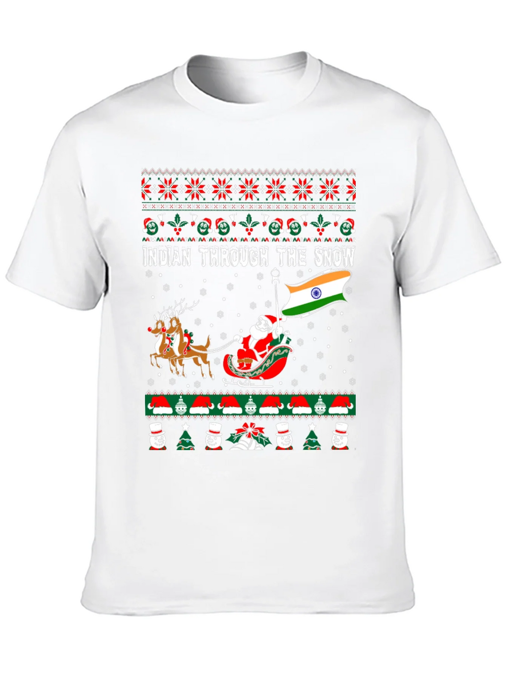 Indian Through The Snow Christmas T-Shirt product image 9