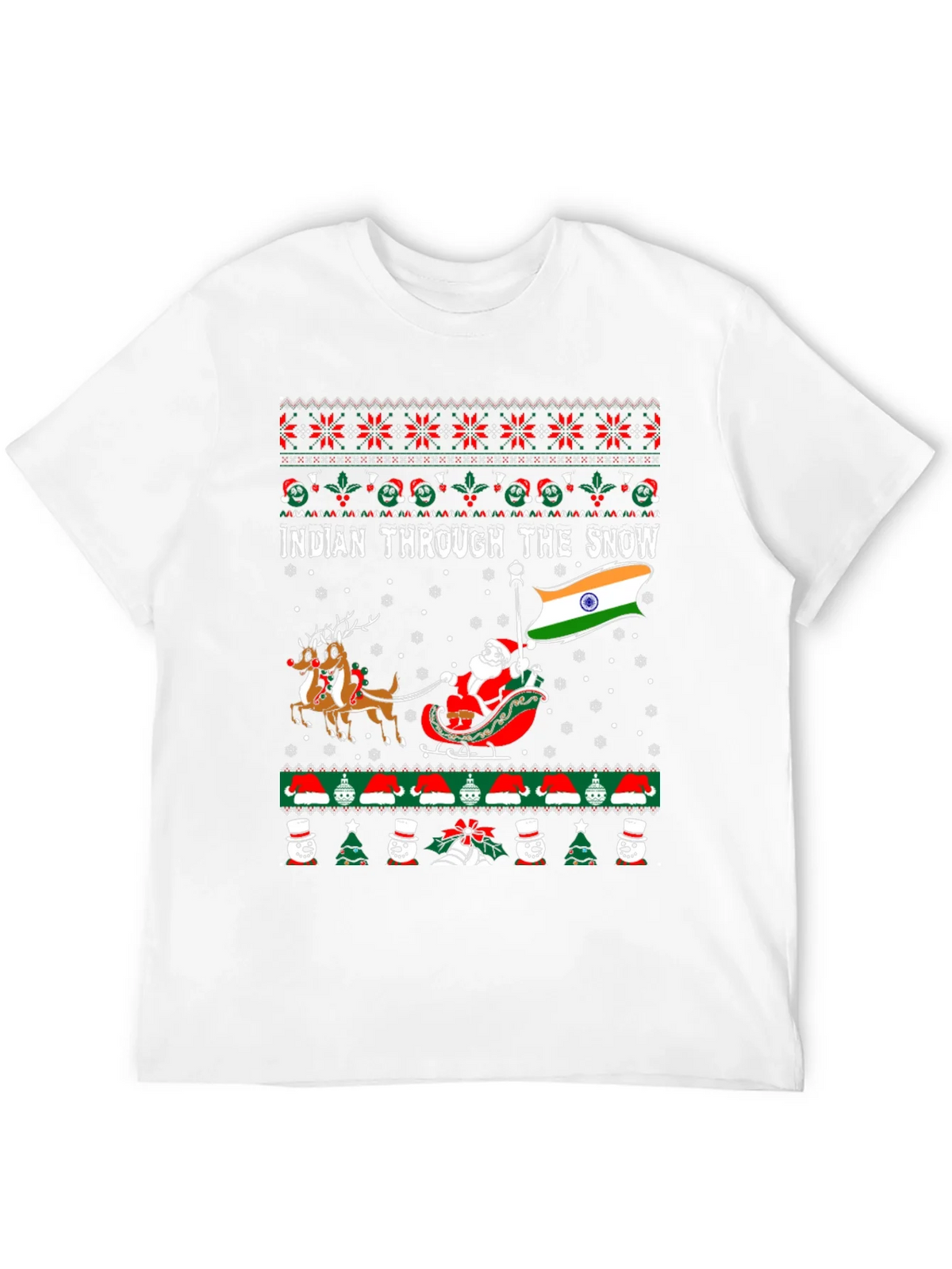 Indian Through The Snow Christmas T-Shirt product image 11