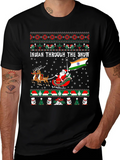 Indian Through The Snow Christmas T-Shirt product image 1