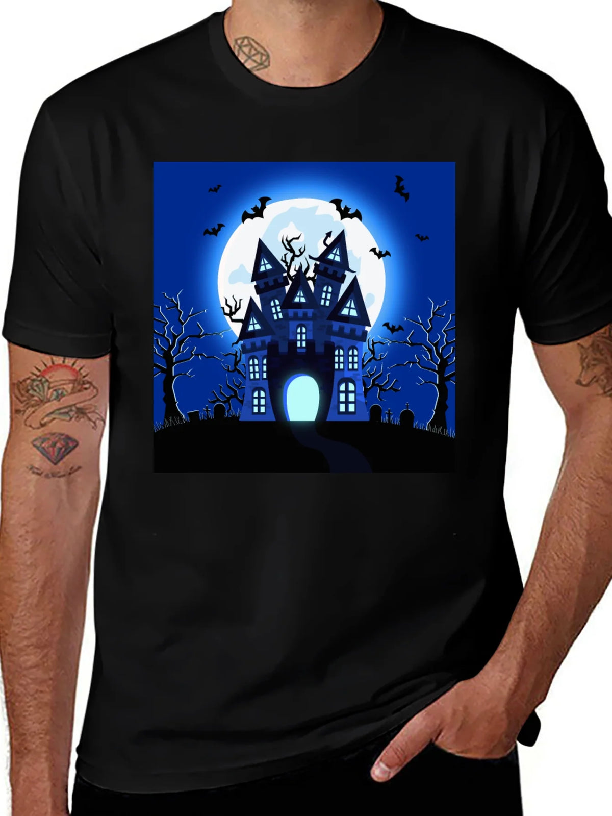Halloween Haunted House Graphic T-Shirt product image 1