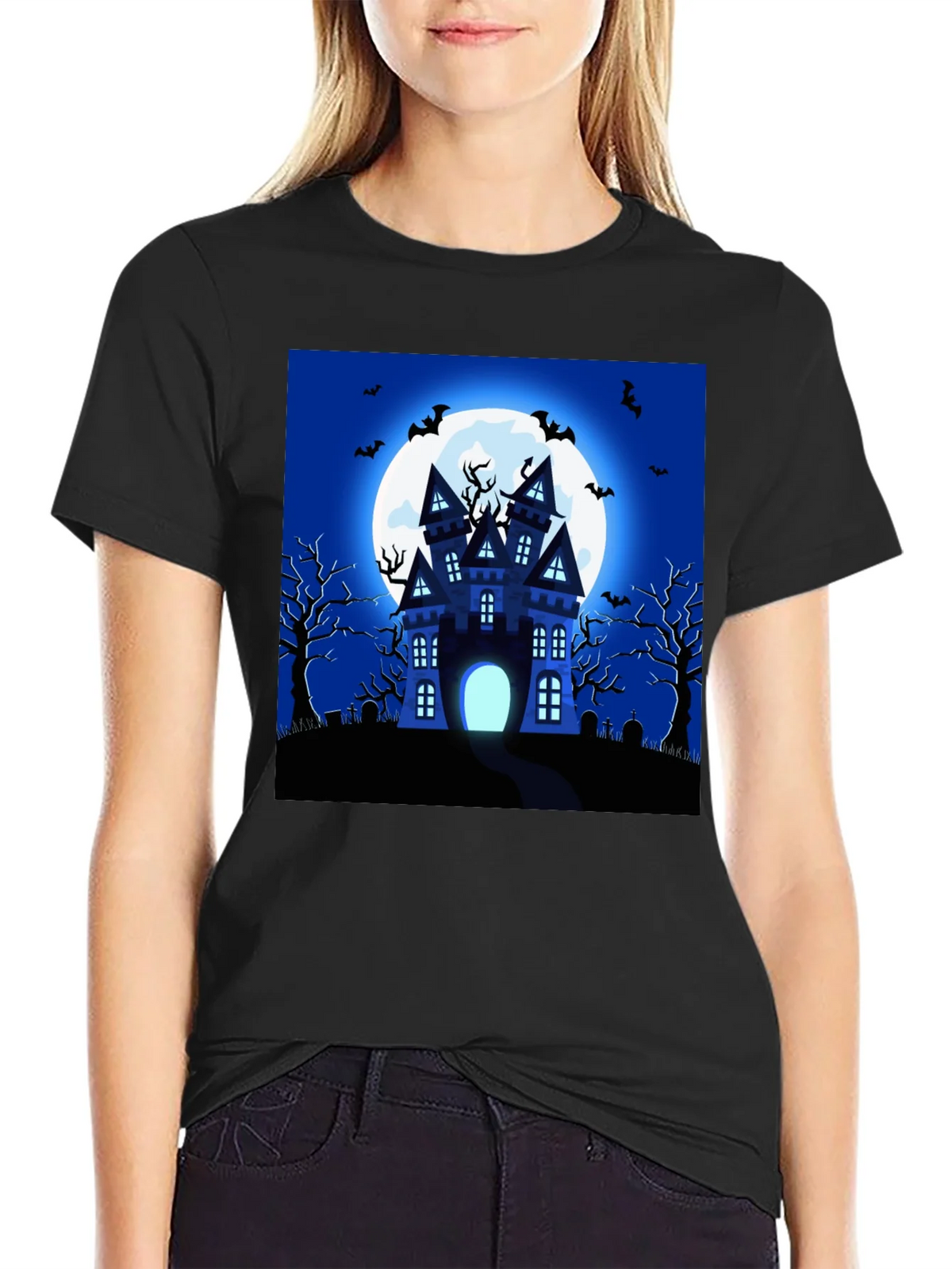 Halloween Haunted House Graphic T-Shirt product image 2