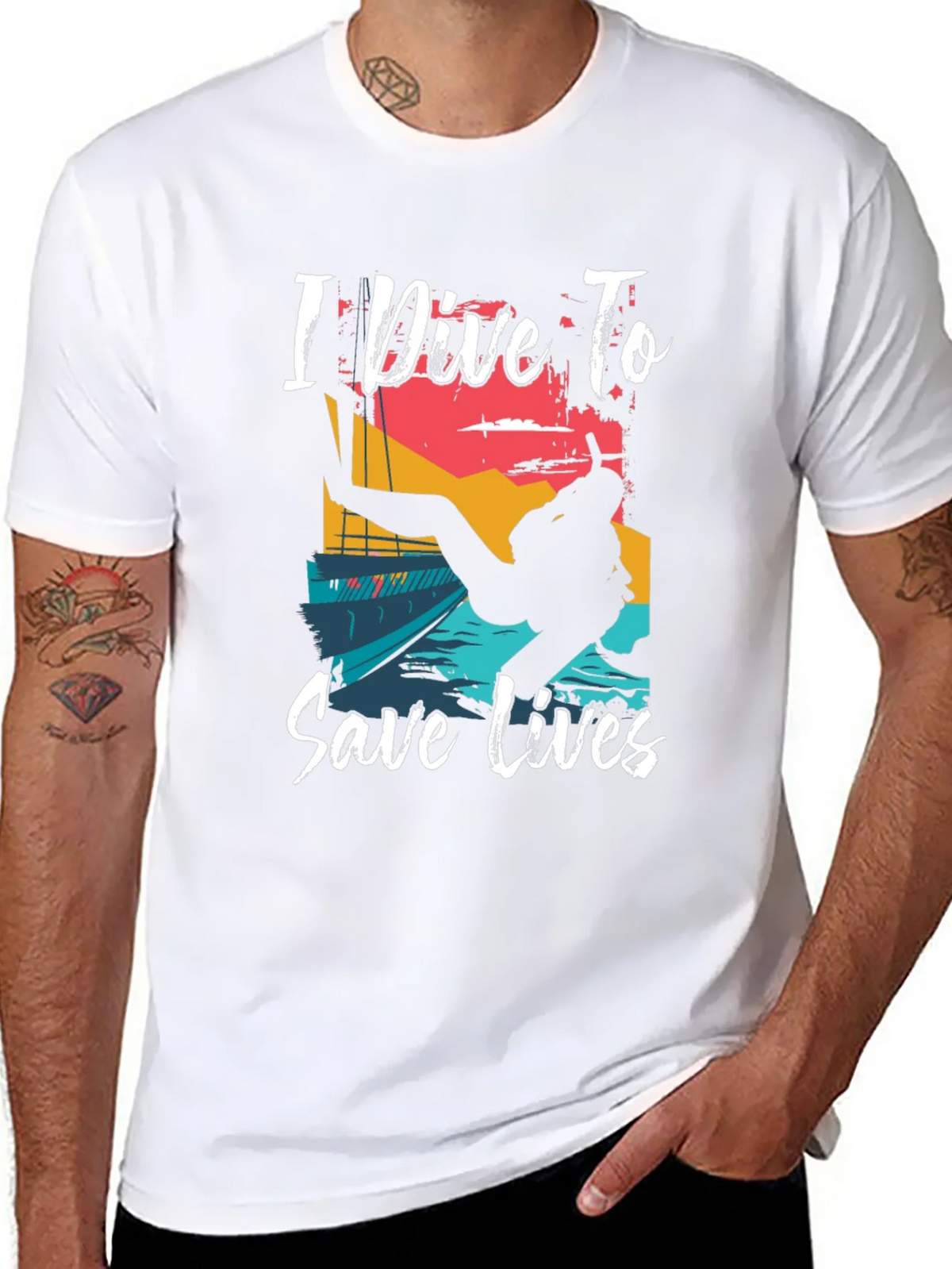 I Dive To Save Lives Graphic T-Shirt product image 7