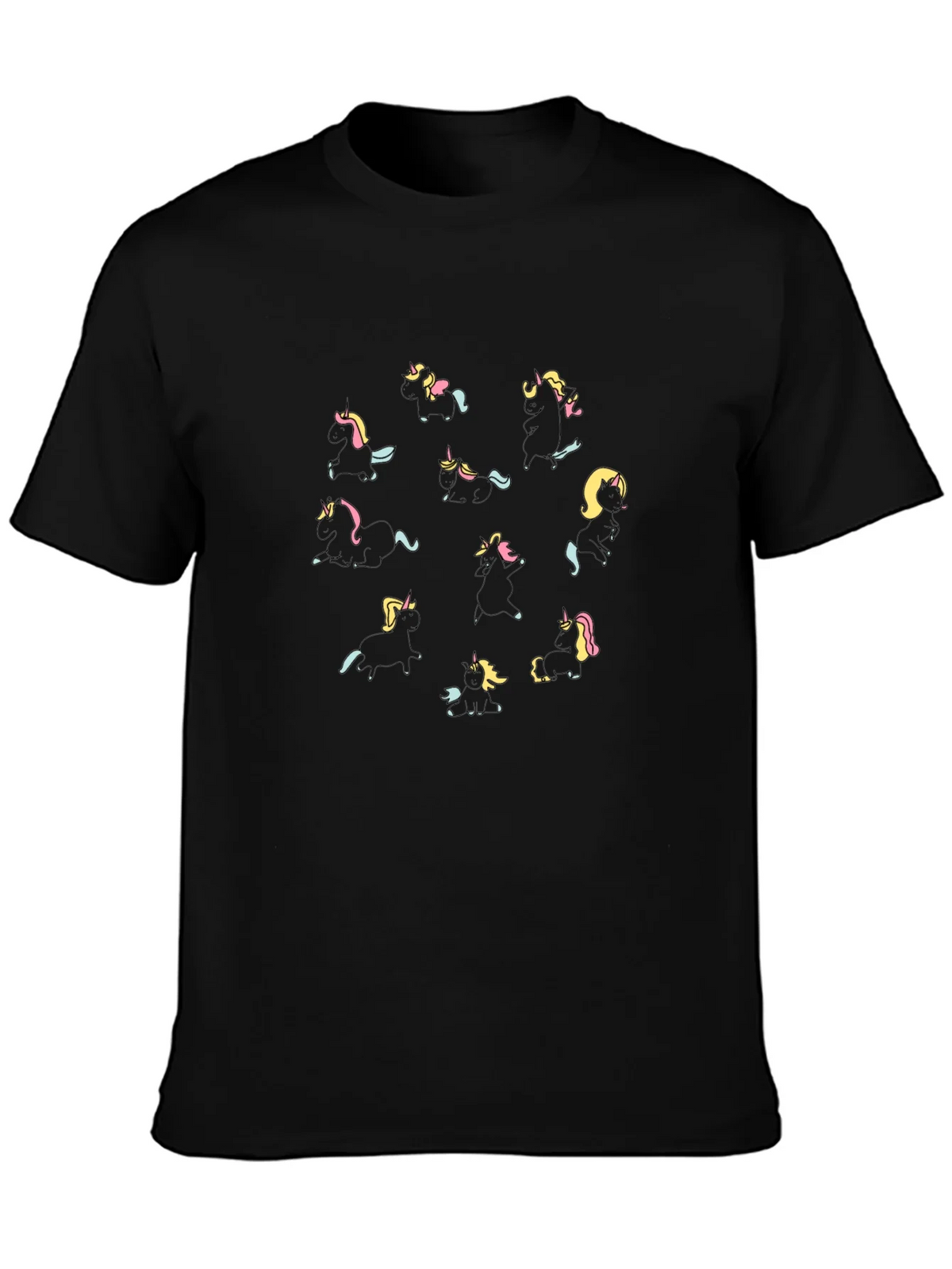 Unicorn Print Black T-Shirt product image 2