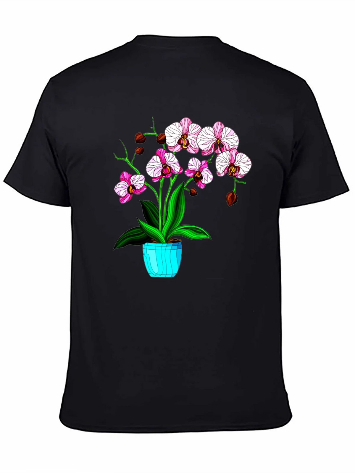 Floral T-Shirt with Orchid Plant Graphic product image 3