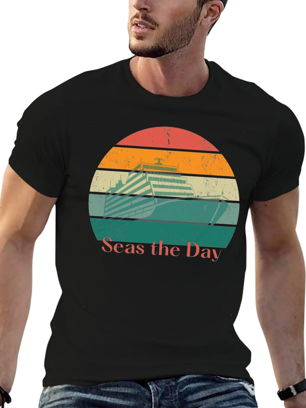 Seas the Day Cruise Ship Graphic Tee product image 3